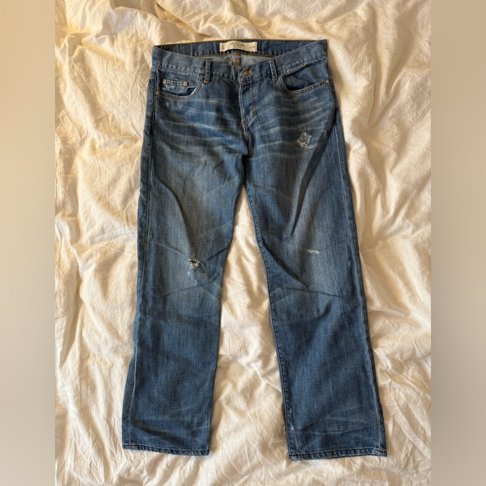 Abercrombie & Fitch Straight Leg Blue Jeans 0 Short